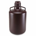 Globe Scientific Carboys, Round with Handles, Amber HDPE, Amber PP Screwcap, 20 Liter, Molded Graduations 7240020AM